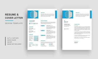 Resume or cv template with cover letter vector