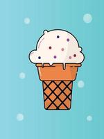 delicioso helado de cono vector