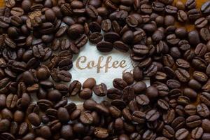 closeup of brown coffee beans background photo