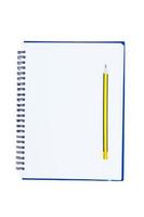 blank notebook isolate on white background photo