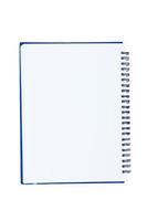 blank notebook isolate on white background photo