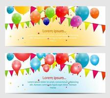 Color Glossy Balloons Card Background Vector Illustration