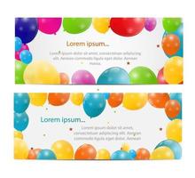 Color Glossy Balloons Card Background Vector Illustration