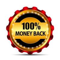 Vector Money Back Guarantee Gold Sign, Label