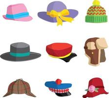 Collection of hats vector