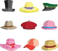 Collection of hats vector