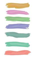 Various strokes of color paint on white background - Vector