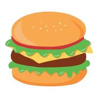 Realistic big hamburger on white background - Vector