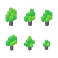 Isometric trees design. vector illustration