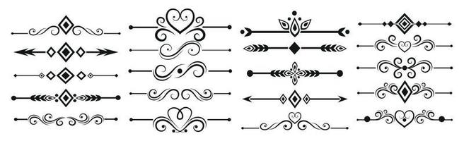 Seth selection of various line ornaments elements - Vector