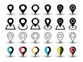 Set of location icon vector template