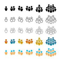 Grouping people vector icon set