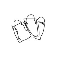 Shopping Bag Continuous One Line Art Drawing vector