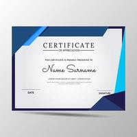 elegant blue and white diploma certificate template vector