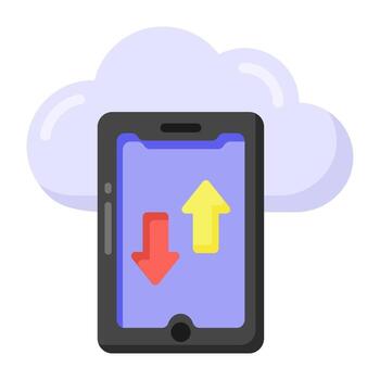 transferencia de datos en la nube vector