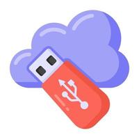 Cloud Usb and Flash drive vector