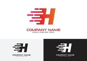 letter h speed fast logo concept vector