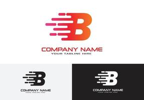 letter b speed fast logo concept vector