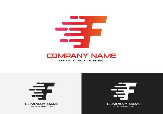letter f speed fast logo concept