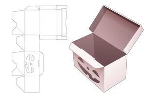 Halloween packaging box die cut template vector