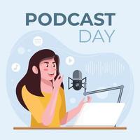 Podcast Day Concept vector