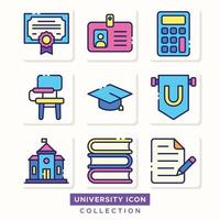 colección de iconos universitarios vector