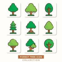 paquete de iconos de árboles forestales vector