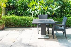 Outdoor patio with  chair and table photo