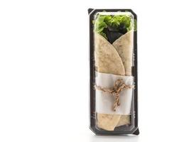 Wrap salad roll on white background photo