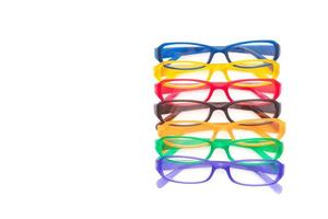 Eyeglasses, spectacles, or glasses on white background photo