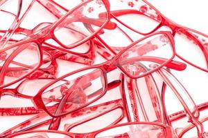 Eyeglasses, spectacles, or glasses on white background photo