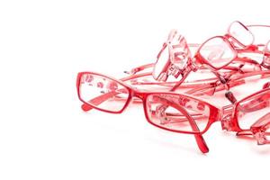 Eyeglasses, spectacles, or glasses on white background photo