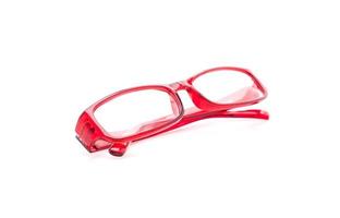 Eyeglasses, spectacles, or glasses on white background photo