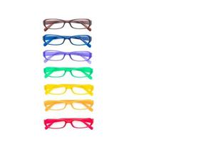 Eyeglasses, spectacles, or glasses on white background photo