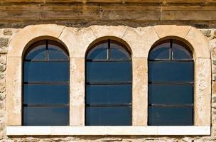 Abstract Ancient Building Houses Windows photo