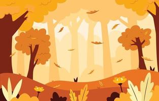 fondo de paisaje de paisaje de otoño vector