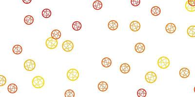 Light Orange vector backdrop with mystery symbols.
