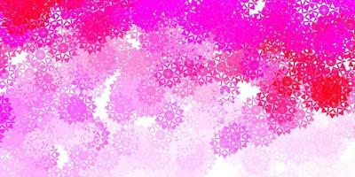 Light Pink vector template with ice snowflakes.