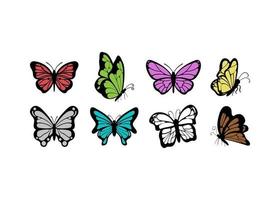 Ilustración de plantilla de diseño de icono de mariposa vector