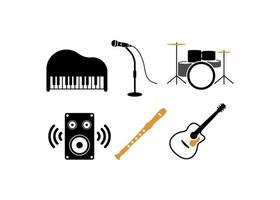 Ilustración de plantilla de diseño de icono de instrumento de música vector