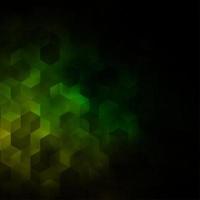 Dark Green, Yellow vector background with set of hexagons.