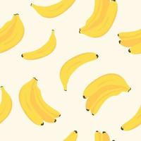 Flat design bananas seamles pattern background vector