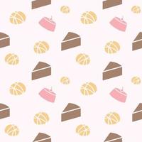 seamless pattern with cakes in pink vector