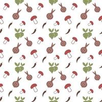 seamless pattern with red and green vegetable cute cartoon images vector