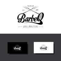 barbeque logo design with vintage style vector