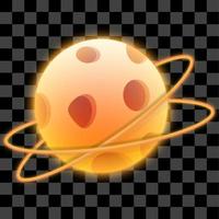 Orange planet object eps vector planetary space editable circle