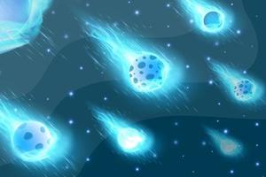 Blue planet background vector meteor asteroid galaxy sky space stars