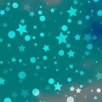 Light Blue, Green vector template with circles, stars.