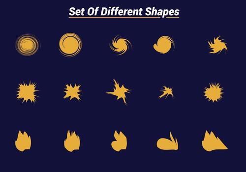 set of different shapes in circle and random shapes vector
