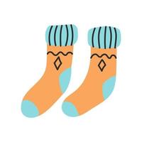 Warm socks with a pattern. Vector illustration in a flat style